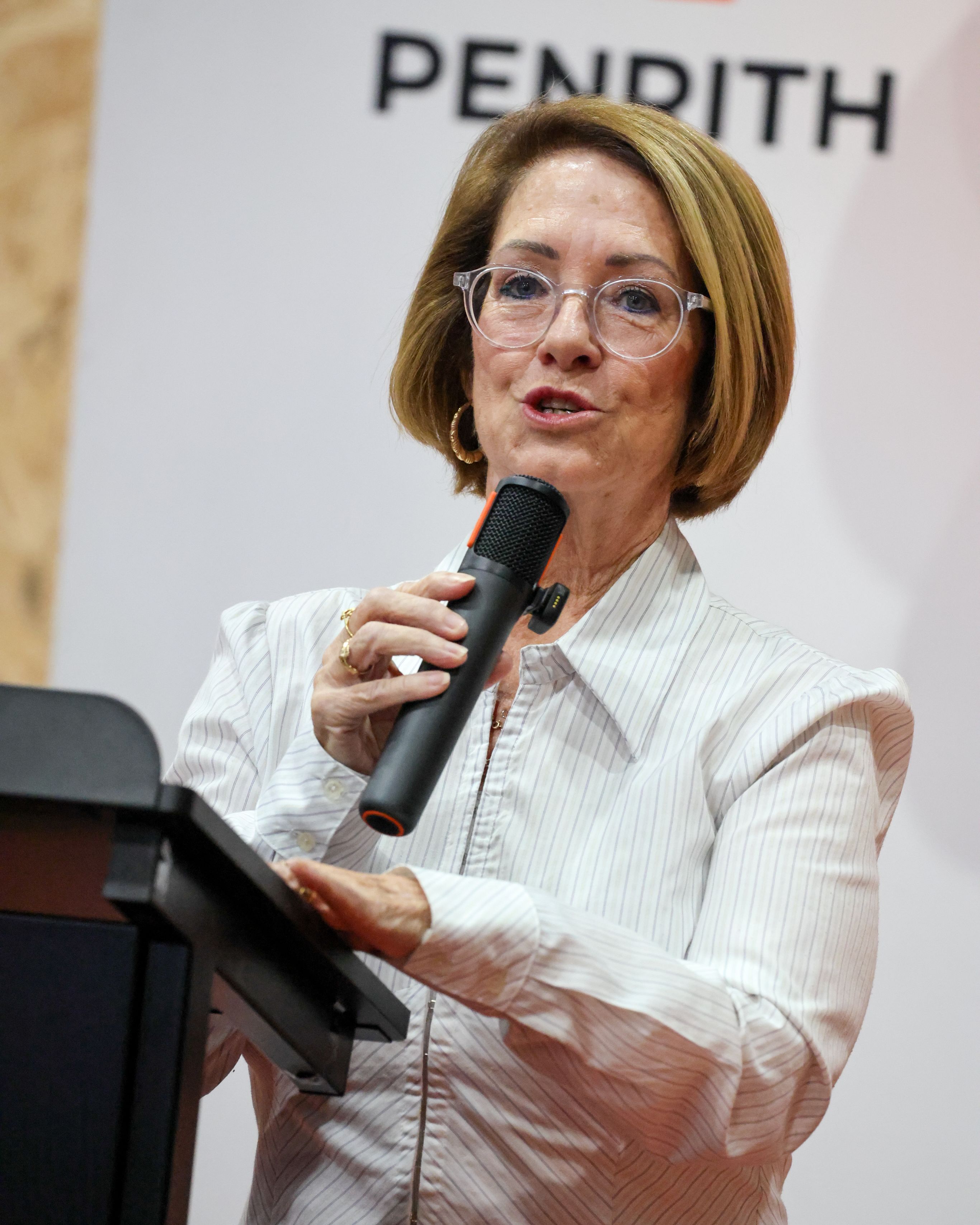 Karen McKeown speaking at the event