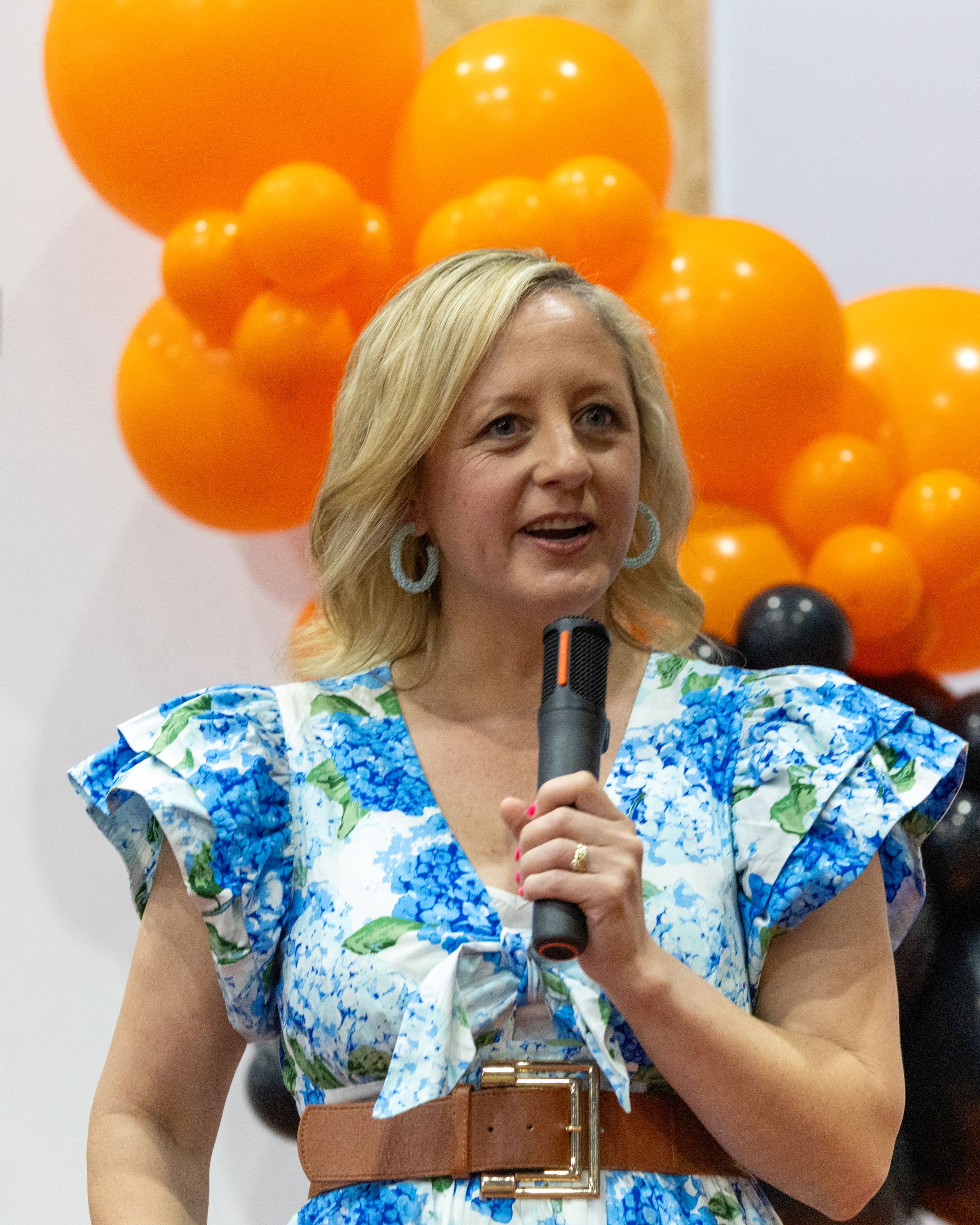 Melissa McIntosh speaking at the event