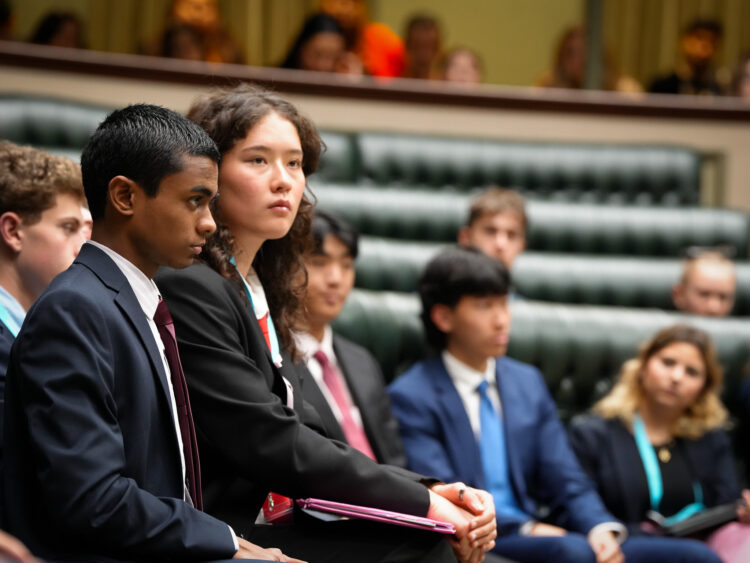 Y NSW Youth Parliament members in the chamber